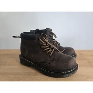 Dr. Martens Padley J Junior Suede Ankle Lace Up Boots Size 1 Brown